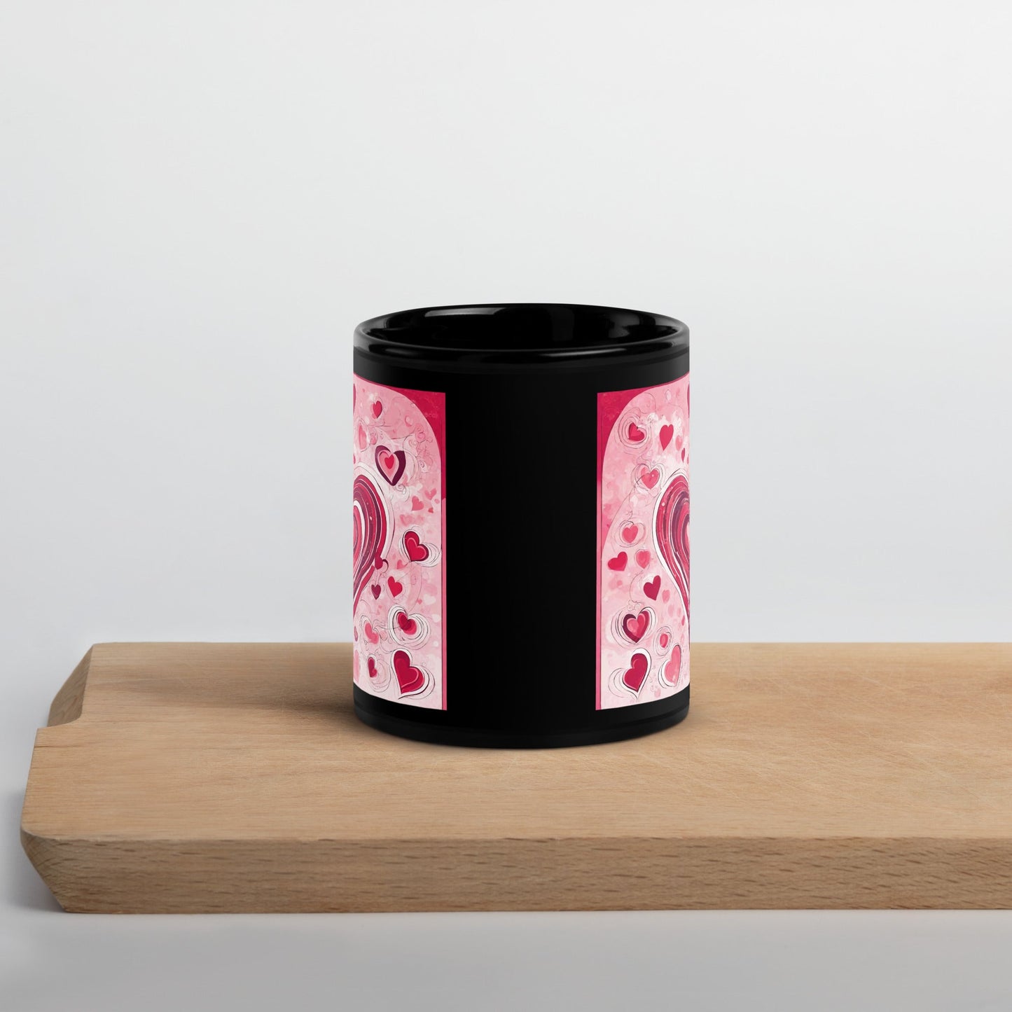 Abstract Black Glossy Mug — Unique AI Design