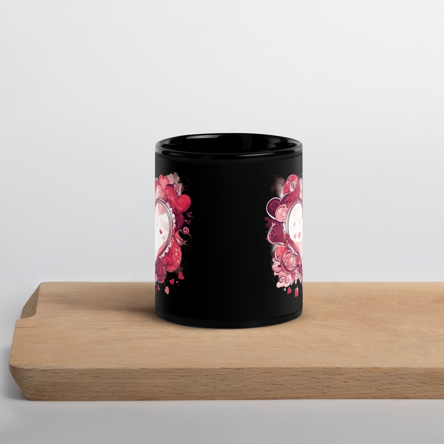 Abstract Black Glossy Mug — Unique AI Design