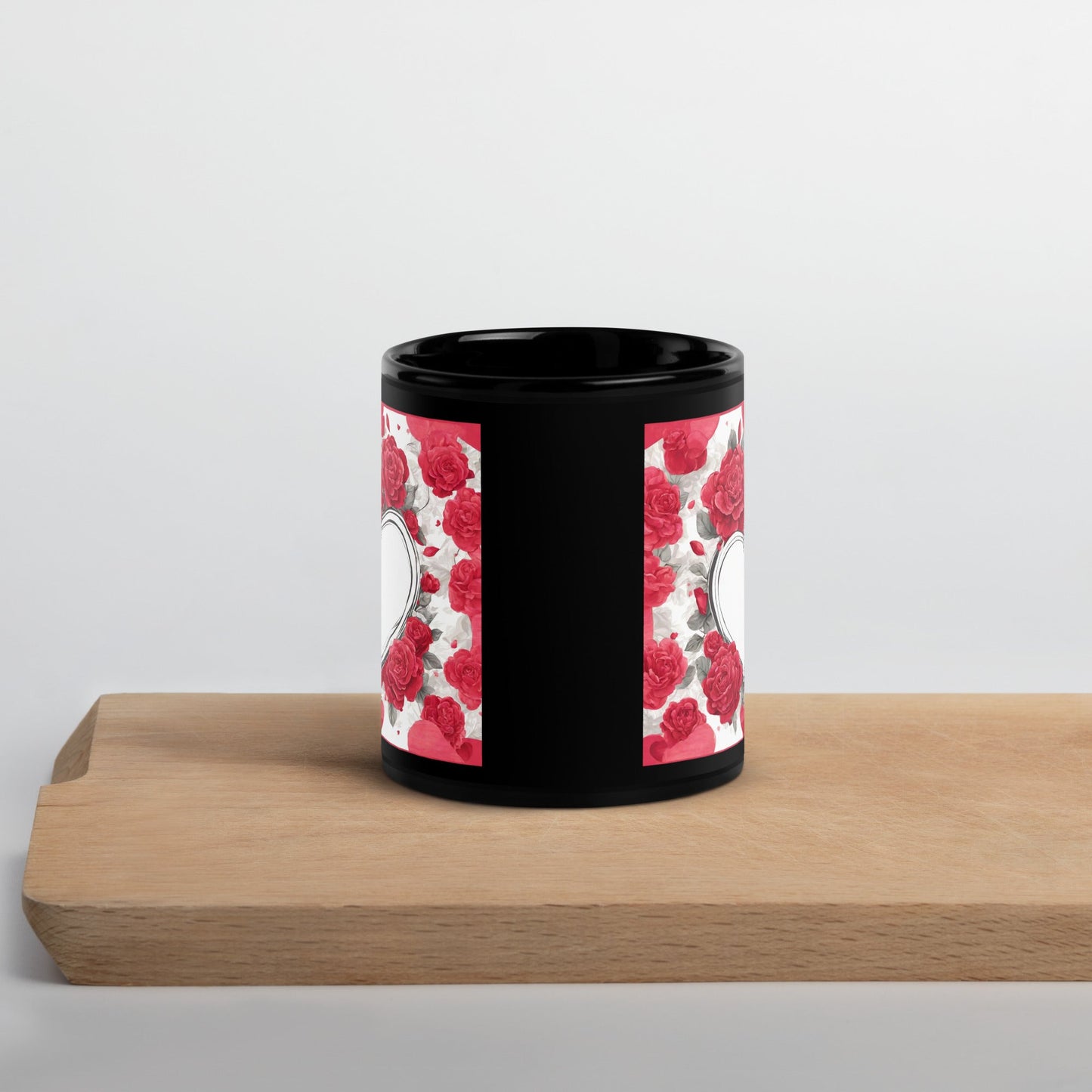 Advertisement Style Black Glossy Mug — Unique AI Design
