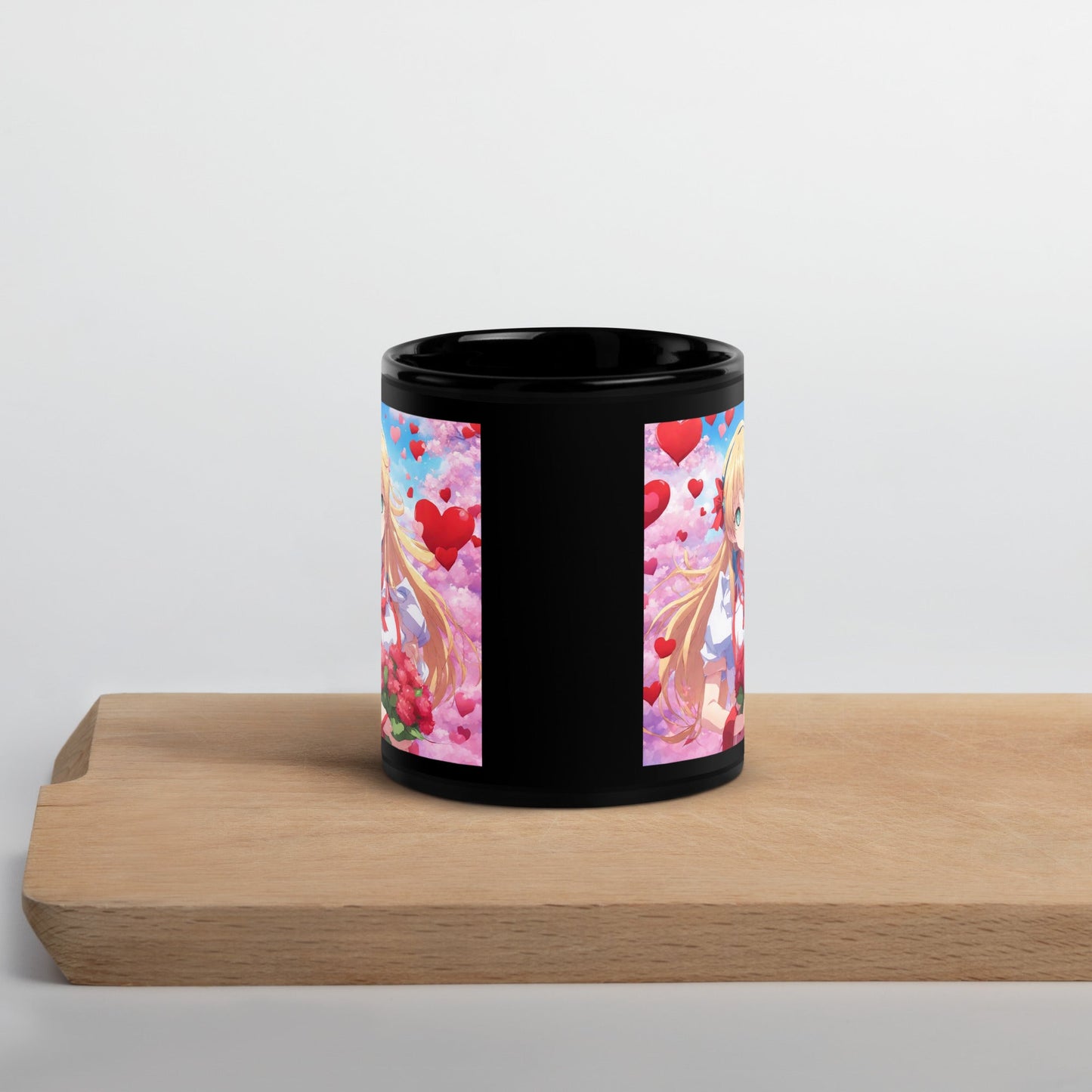 Anime Black Glossy Mug — Unique AI Design