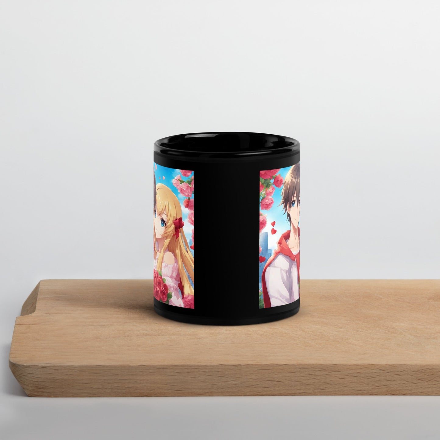 Anime Black Glossy Mug — Unique AI Design