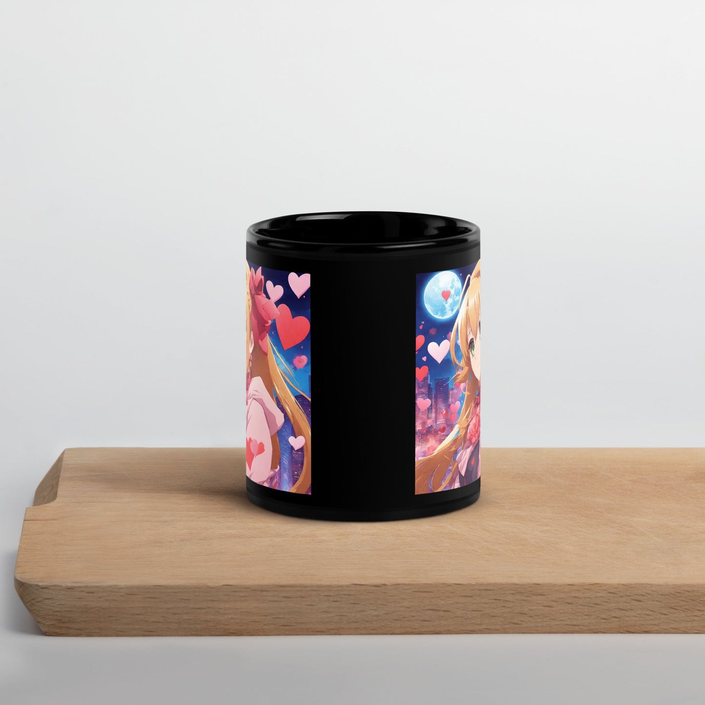 Anime Black Glossy Mug — Unique AI Design