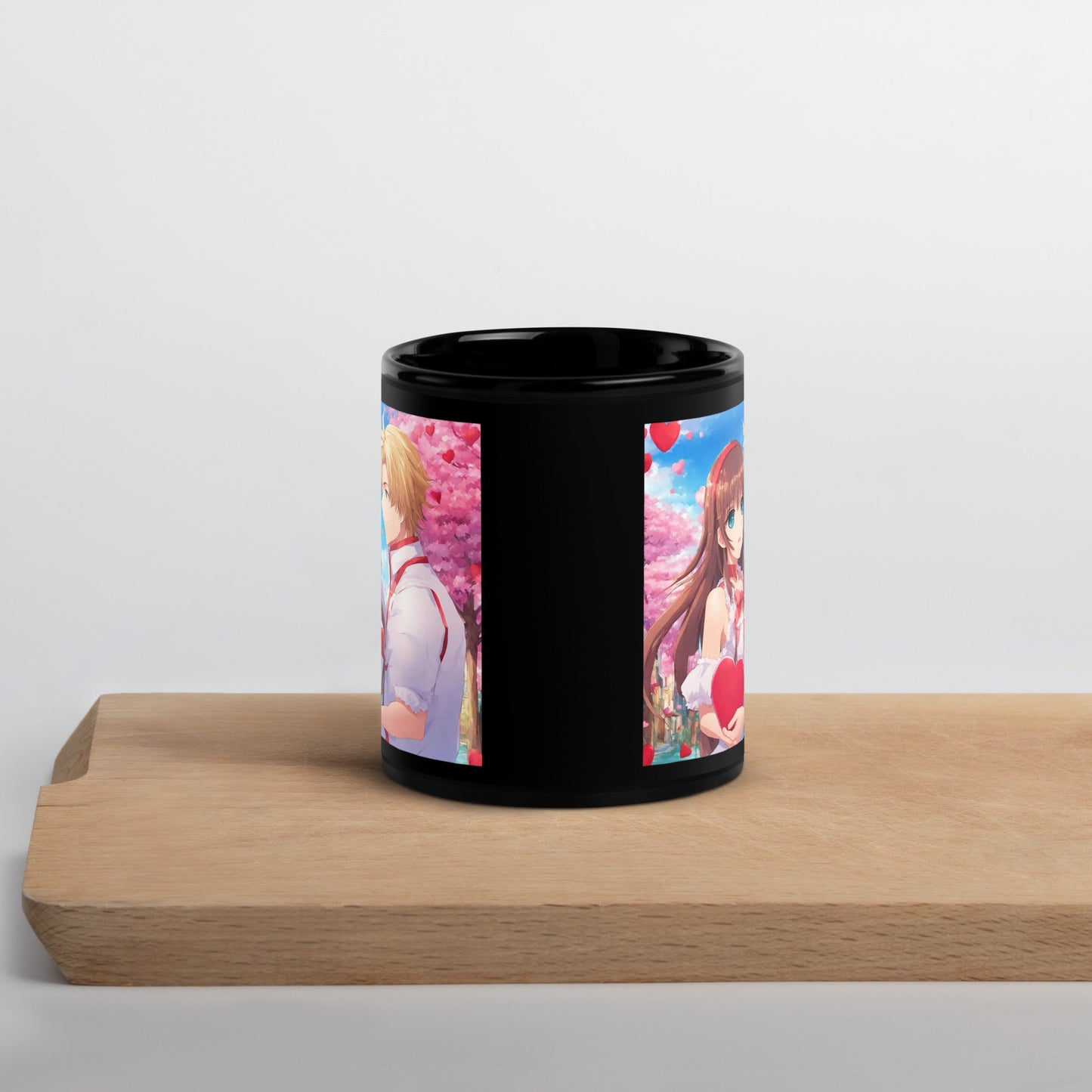 Anime Black Glossy Mug — Unique AI Design