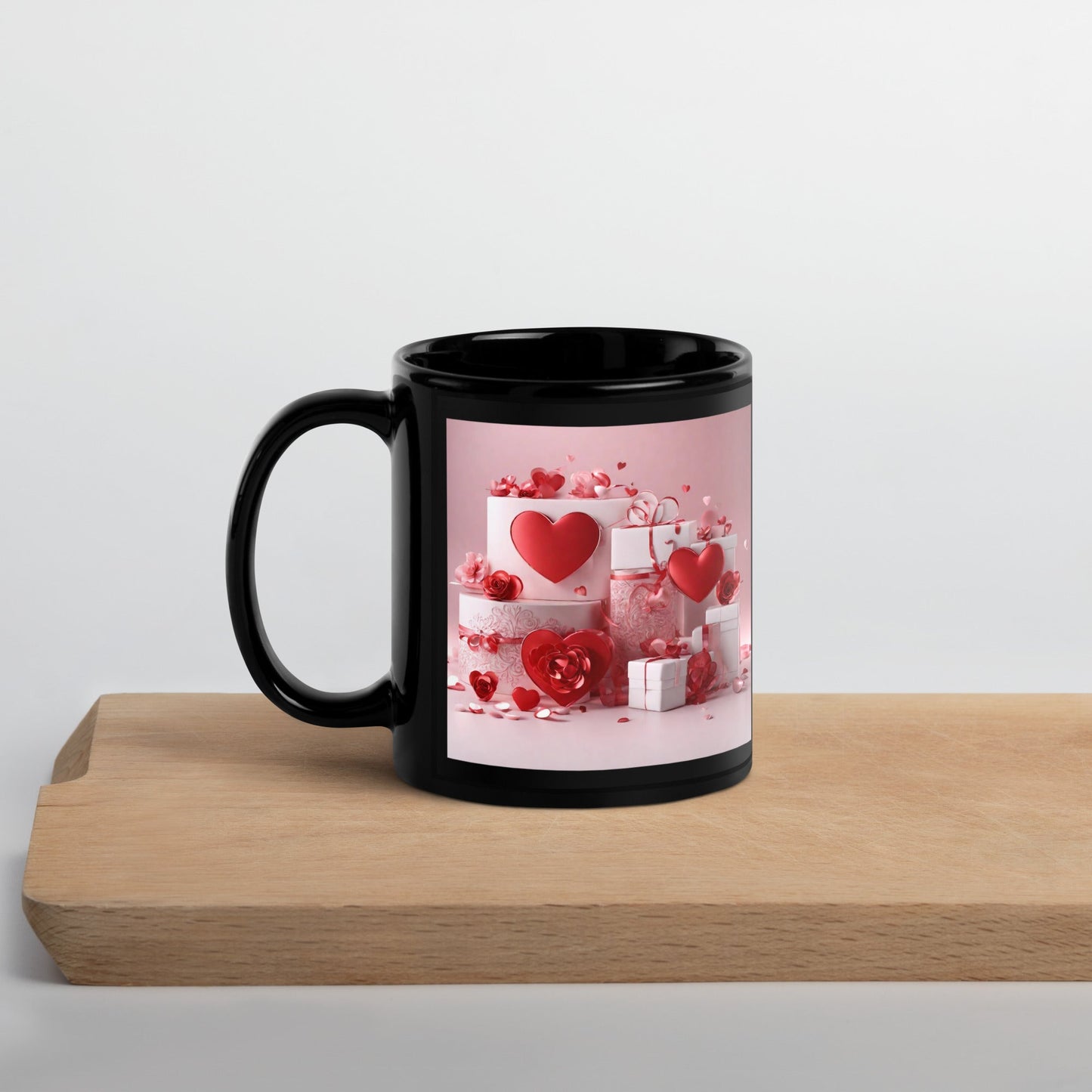 3D Art Black Glossy Mug — Unique AI Design