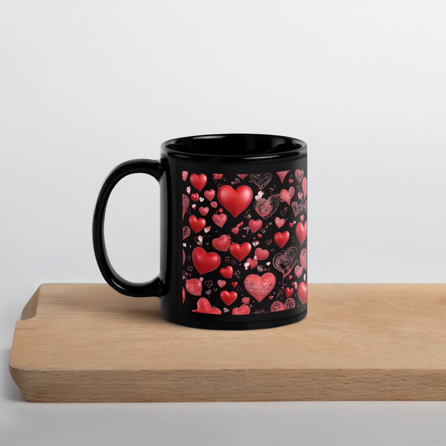 3D Art Black Glossy Mug — Unique AI Design