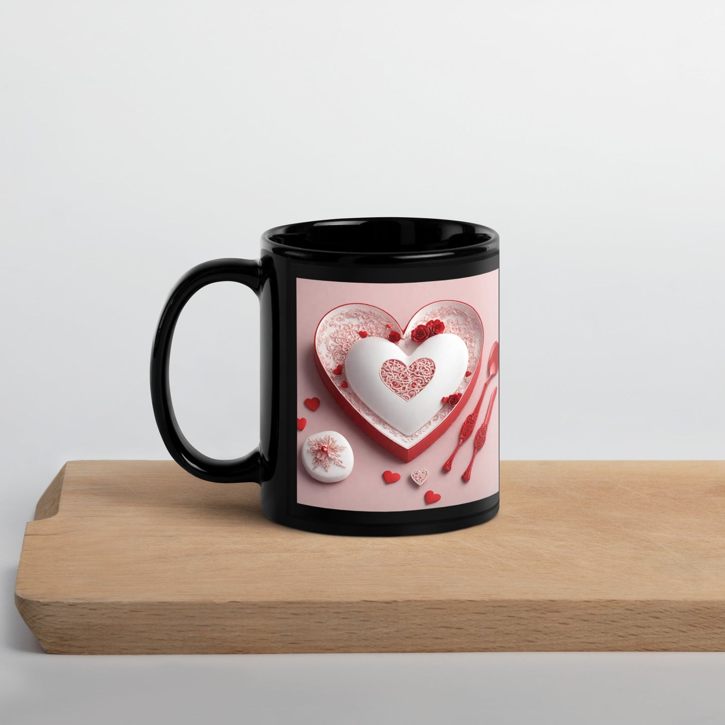 3D Art Black Glossy Mug — Unique AI Design