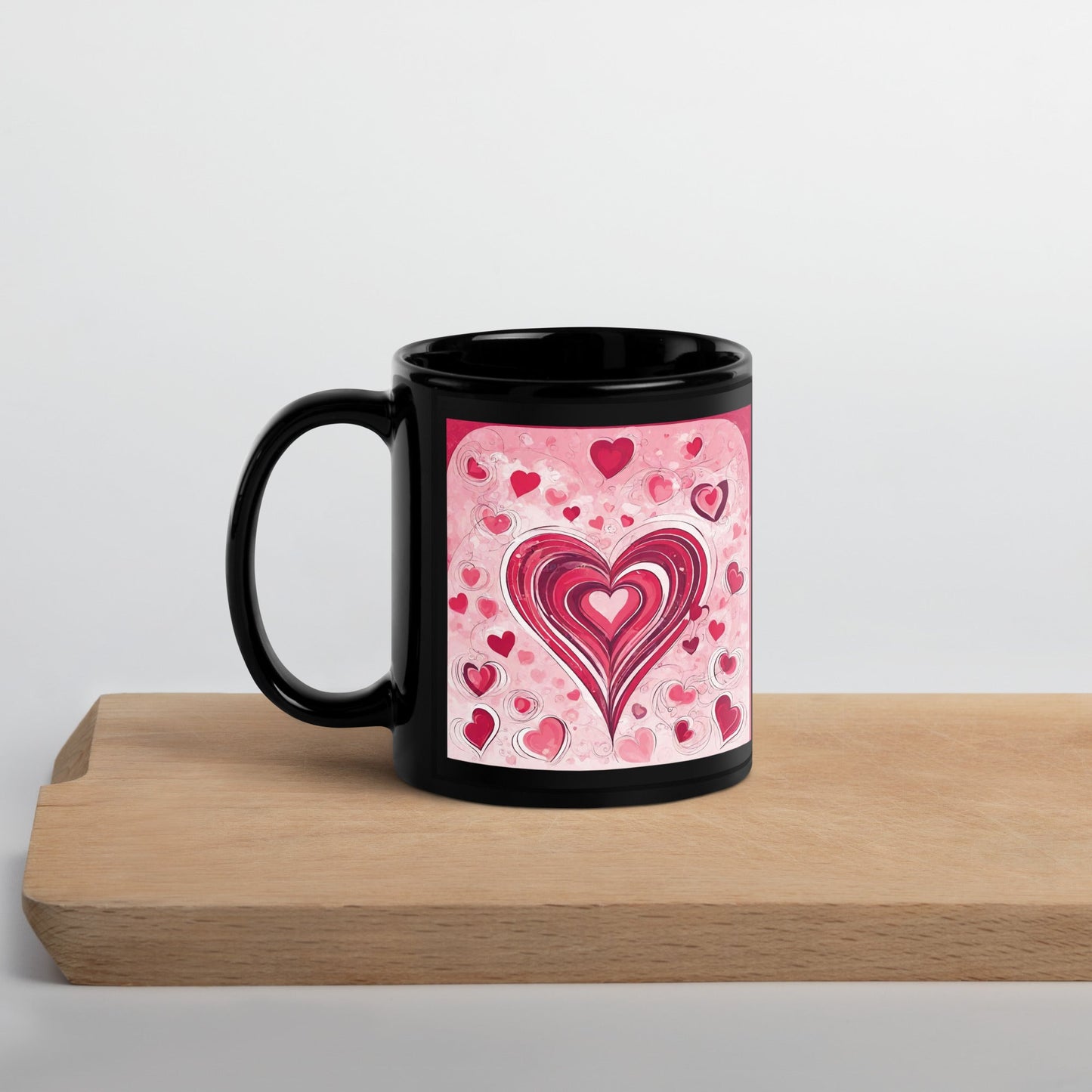 Abstract Black Glossy Mug — Unique AI Design