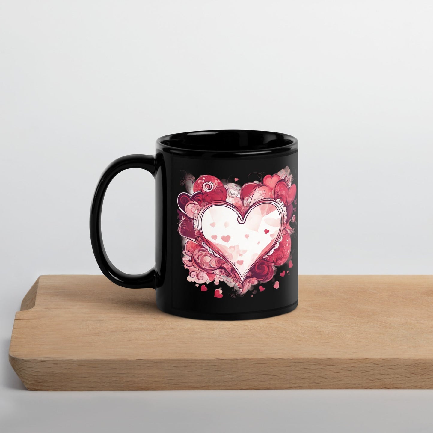 Abstract Black Glossy Mug — Unique AI Design