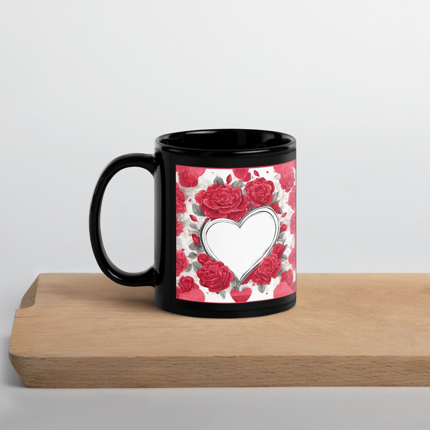 Advertisement Style Black Glossy Mug — Unique AI Design
