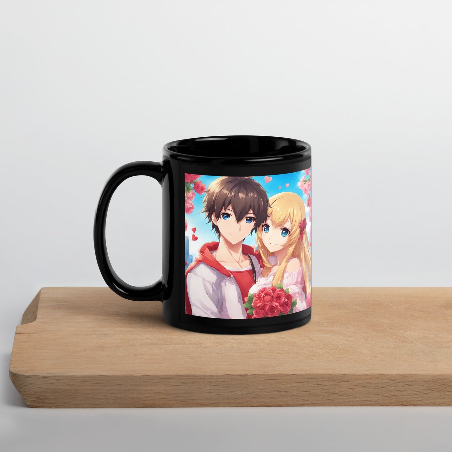 Anime Black Glossy Mug — Unique AI Design
