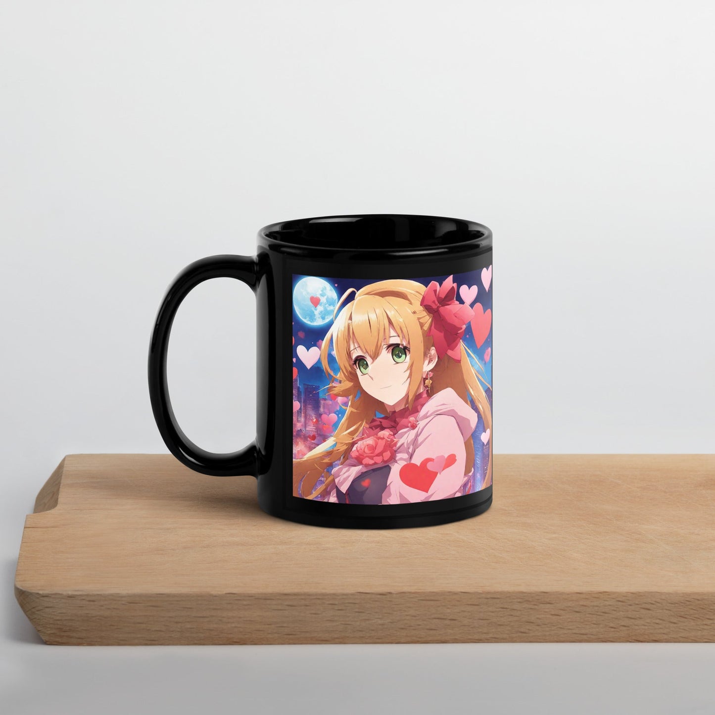 Anime Black Glossy Mug — Unique AI Design