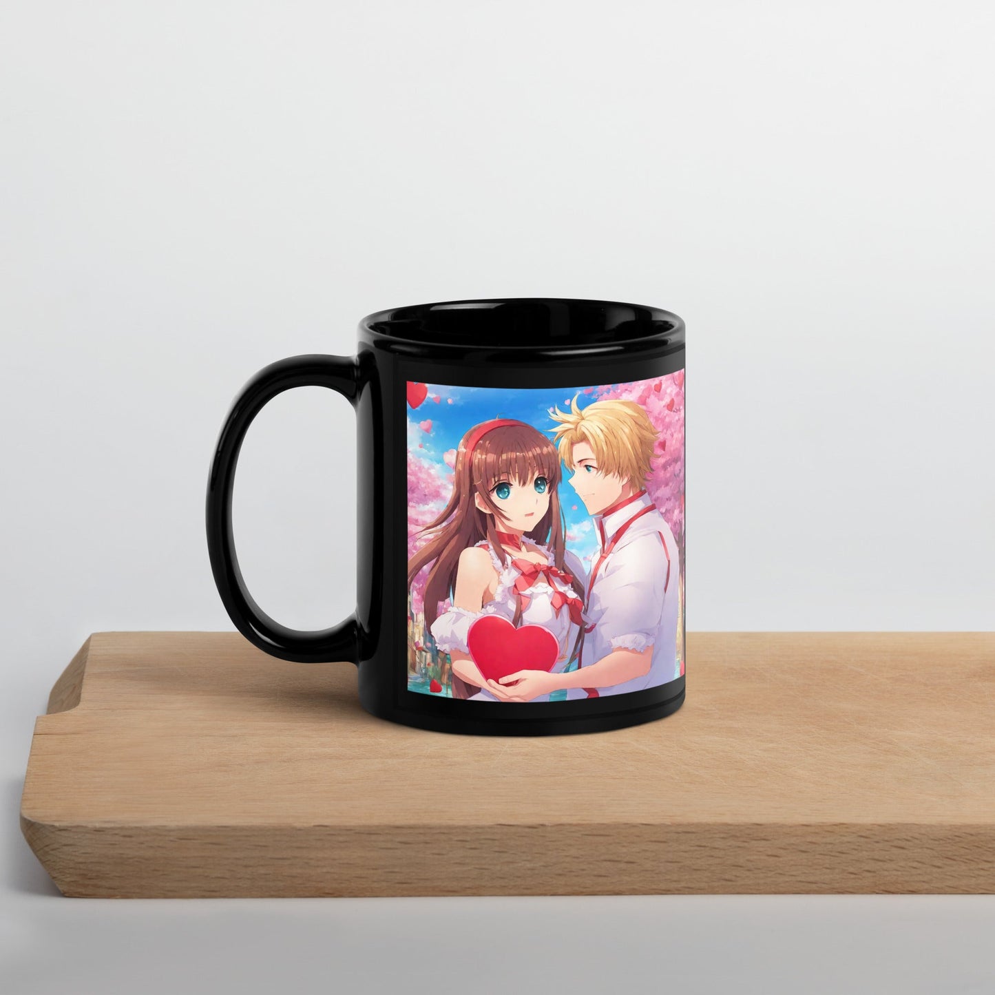 Anime Black Glossy Mug — Unique AI Design
