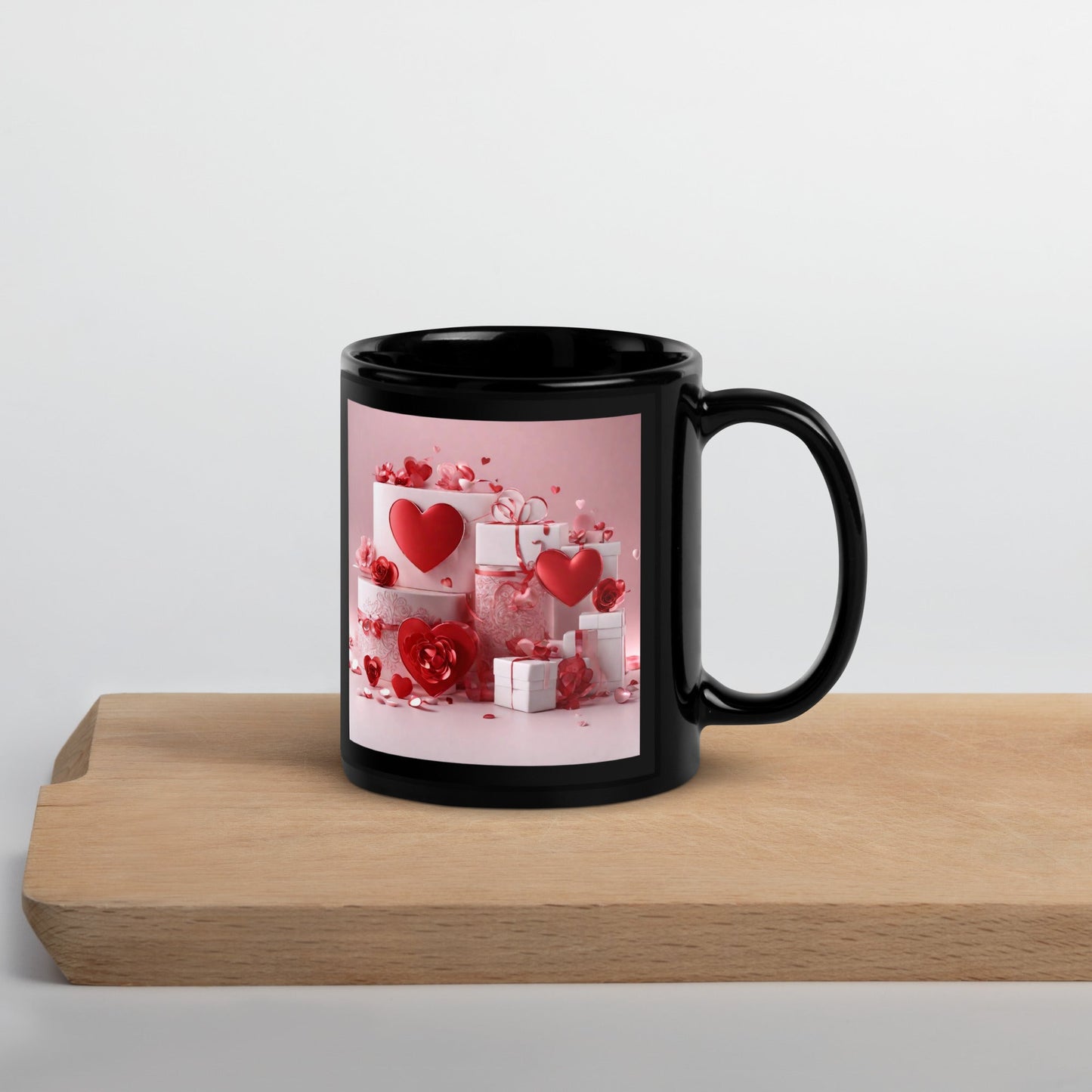 3D Art Black Glossy Mug — Unique AI Design