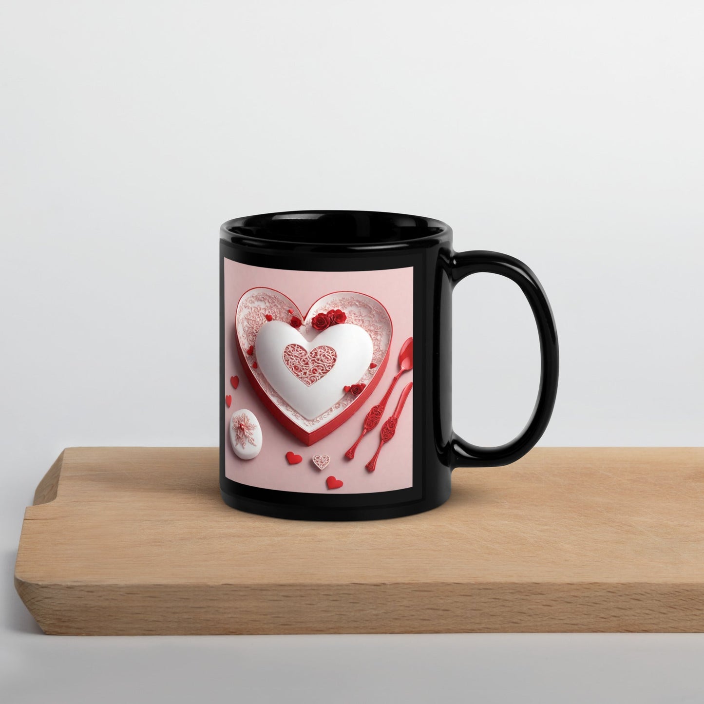 3D Art Black Glossy Mug — Unique AI Design