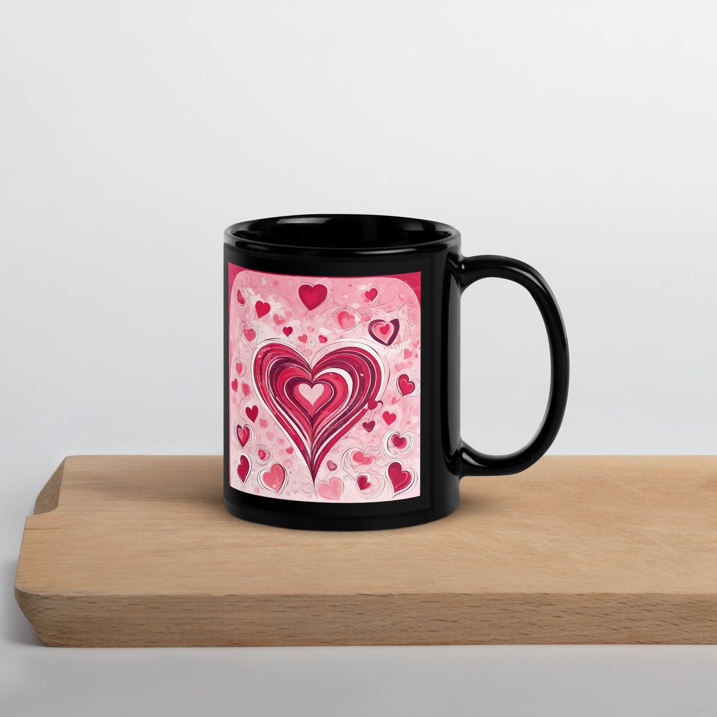 Abstract Black Glossy Mug — Unique AI Design