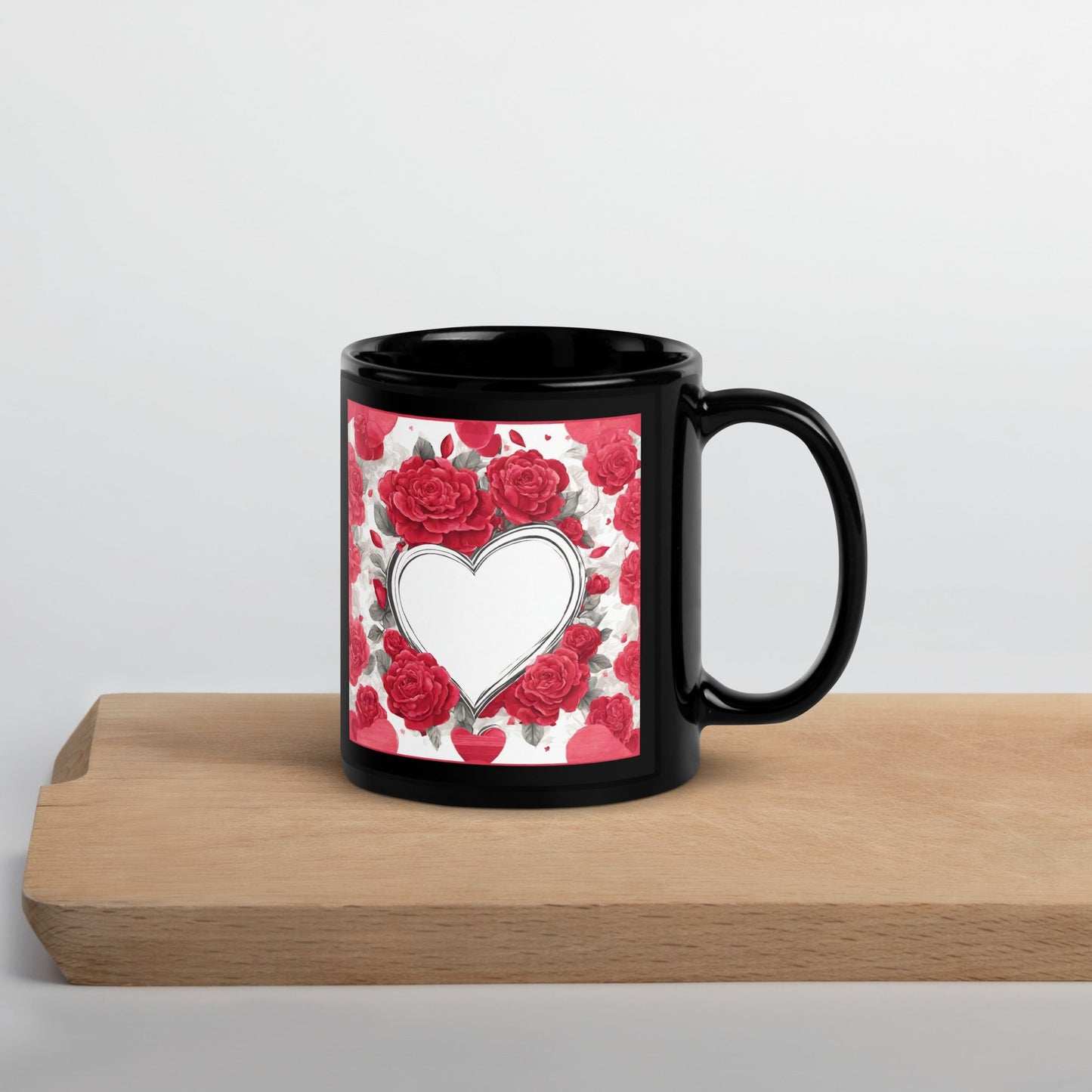Advertisement Style Black Glossy Mug — Unique AI Design