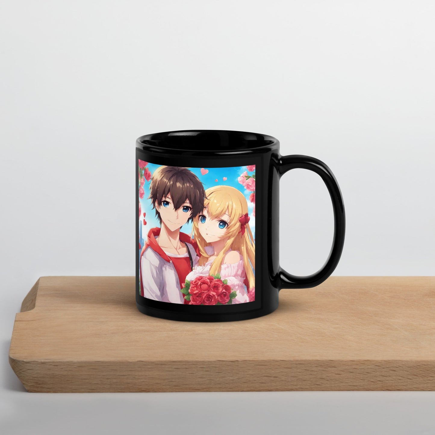 Anime Black Glossy Mug — Unique AI Design