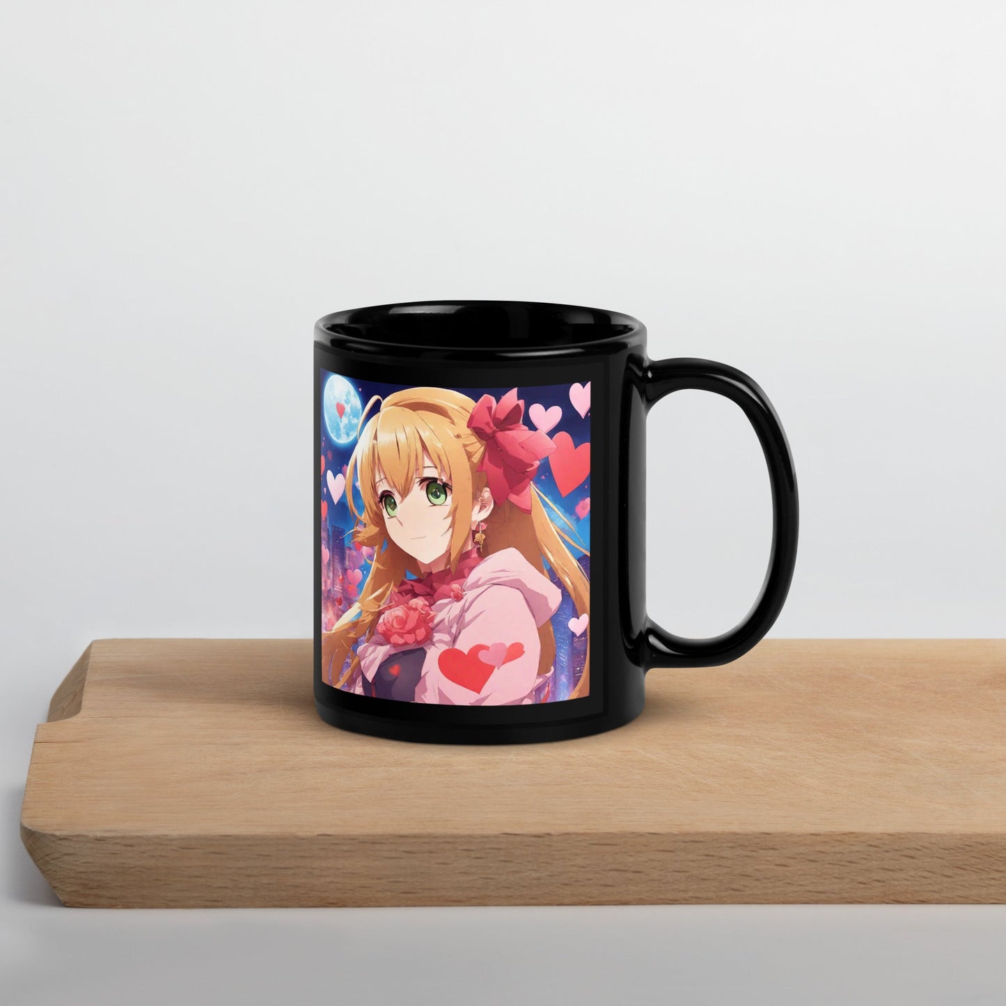 Anime Black Glossy Mug — Unique AI Design