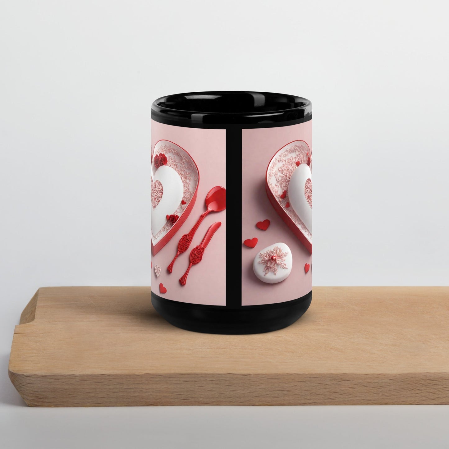 3D Art Black Glossy Mug — Unique AI Design