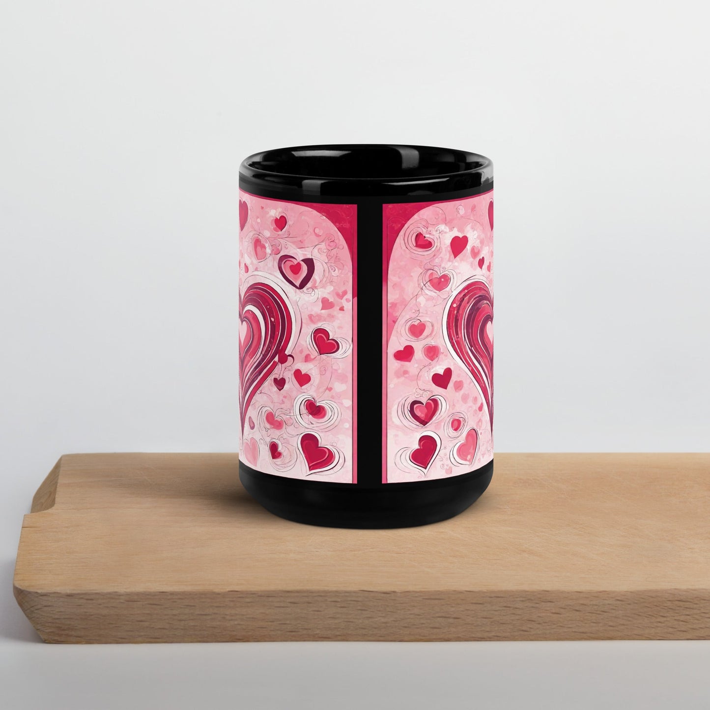 Abstract Black Glossy Mug — Unique AI Design