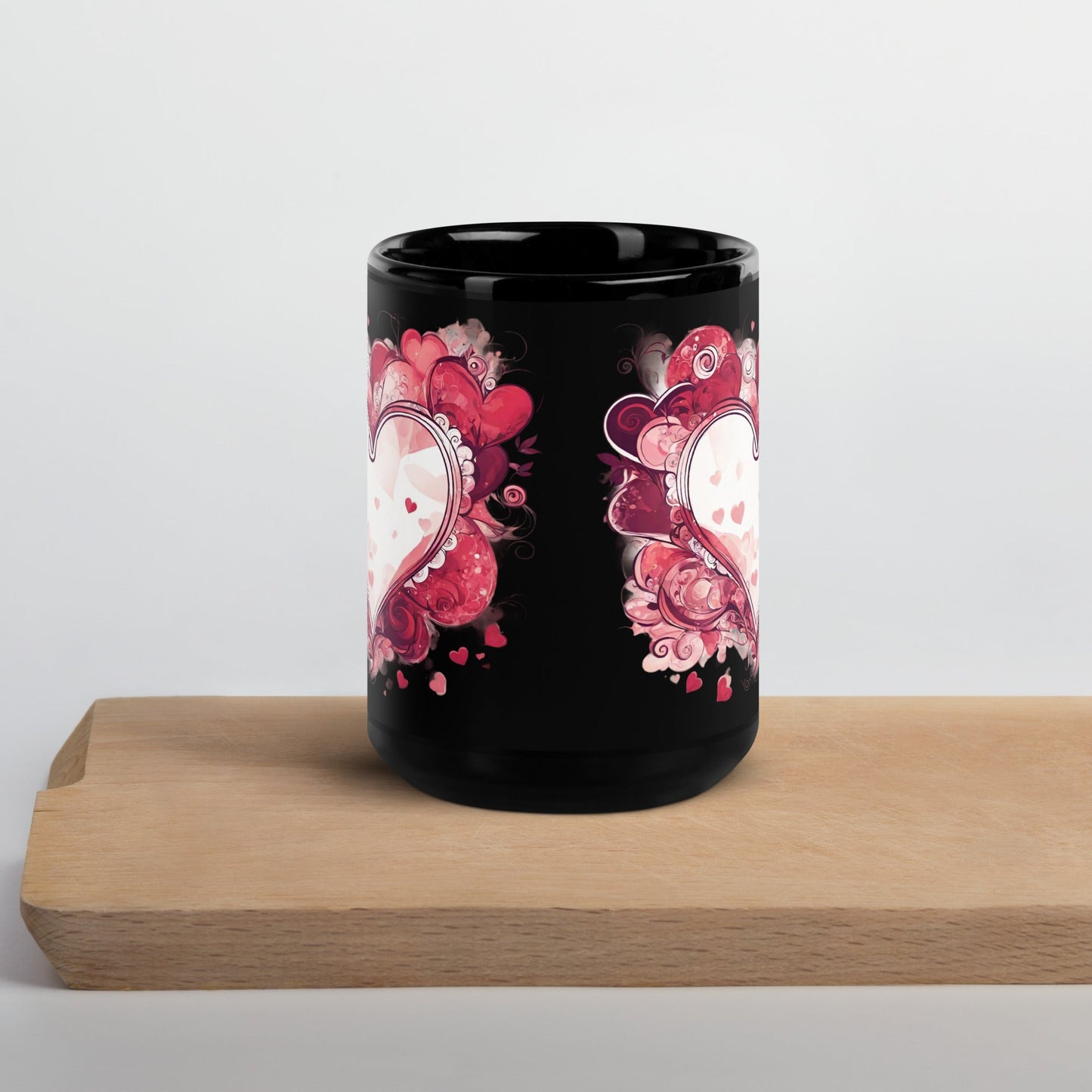 Abstract Black Glossy Mug — Unique AI Design