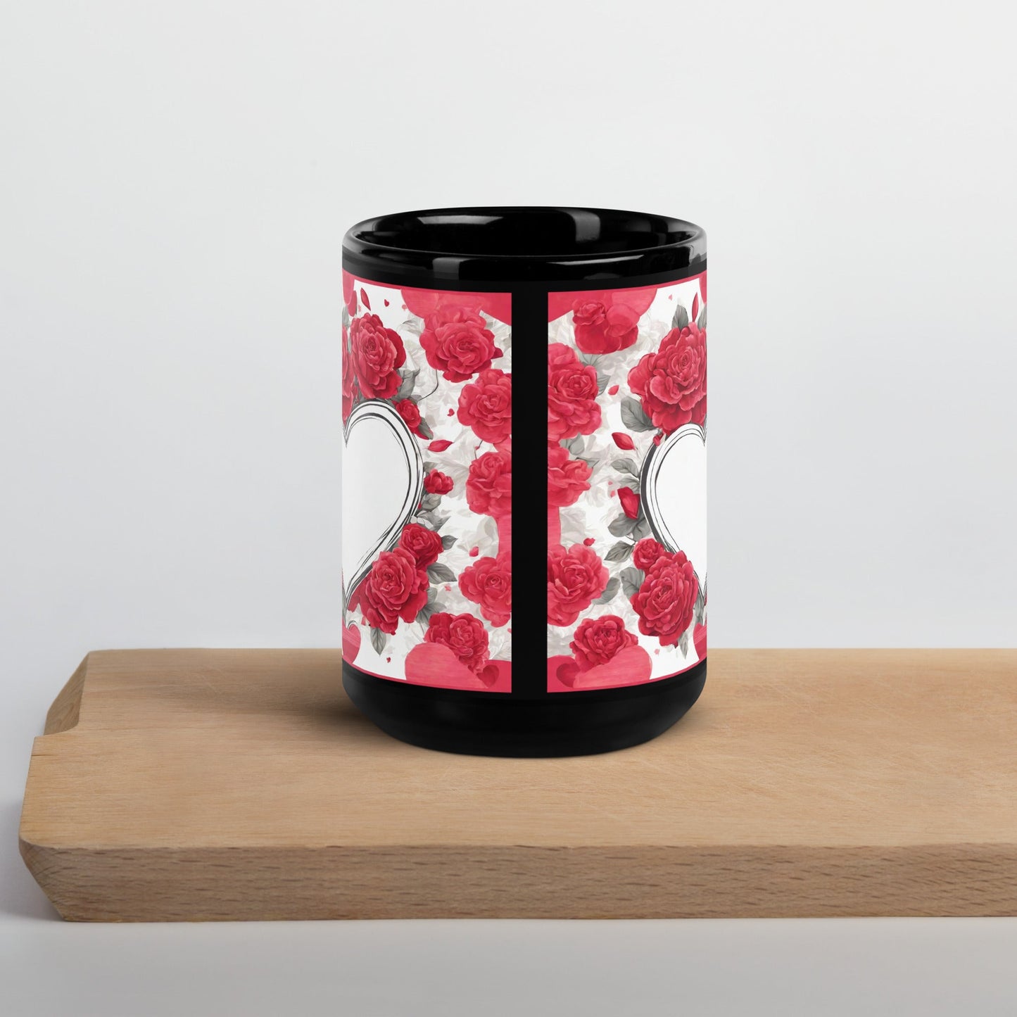 Advertisement Style Black Glossy Mug — Unique AI Design
