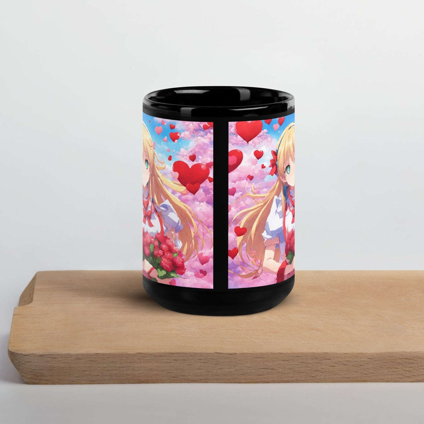 Anime Black Glossy Mug — Unique AI Design