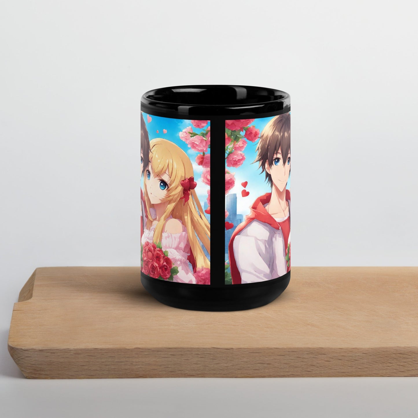 Anime Black Glossy Mug — Unique AI Design