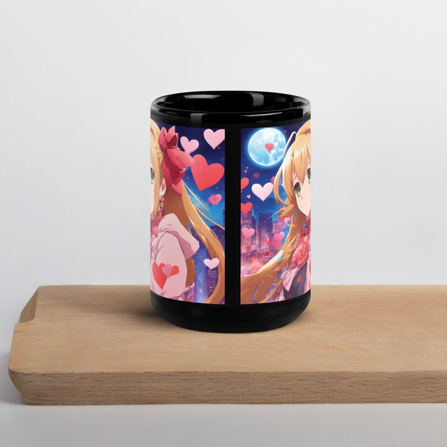 Anime Black Glossy Mug — Unique AI Design