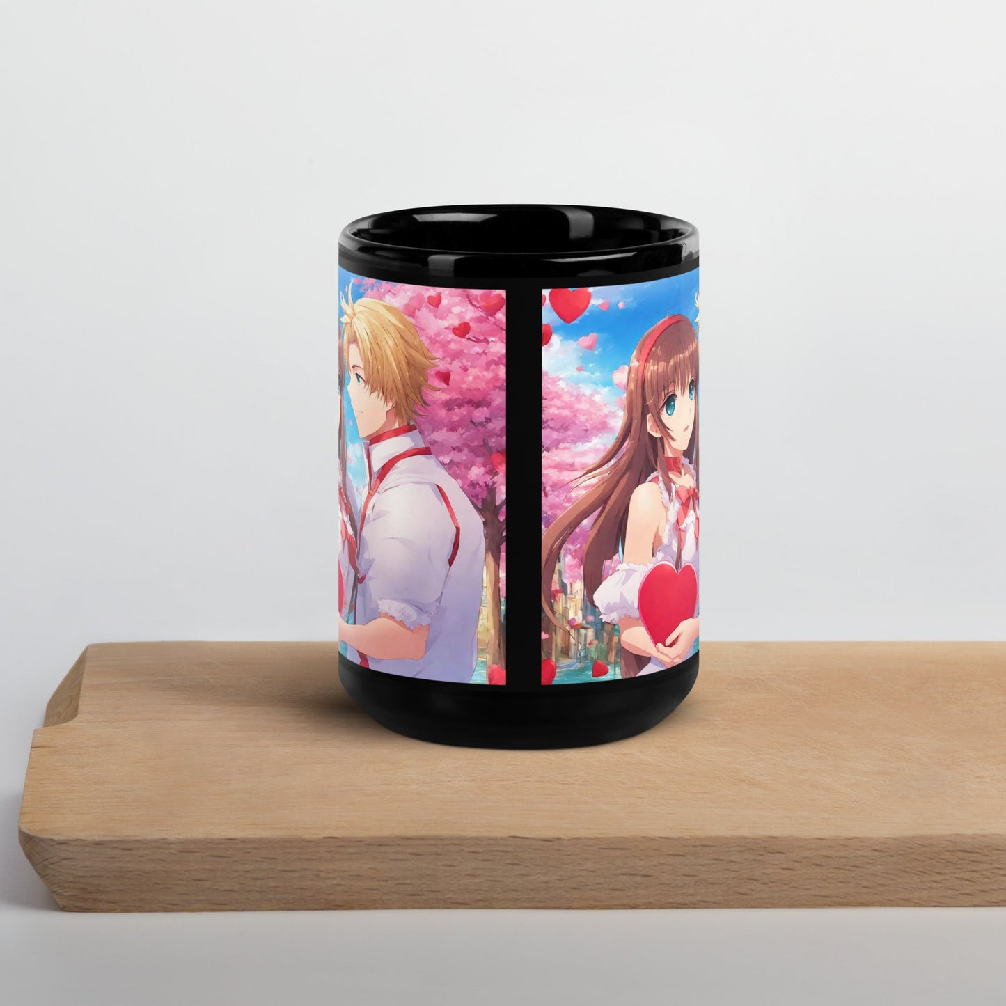 Anime Black Glossy Mug — Unique AI Design