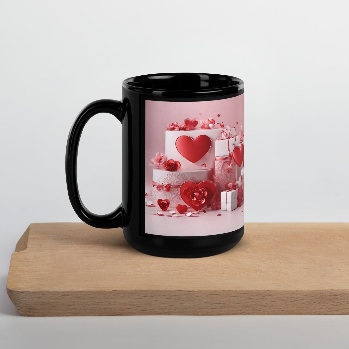 3D Art Black Glossy Mug — Unique AI Design