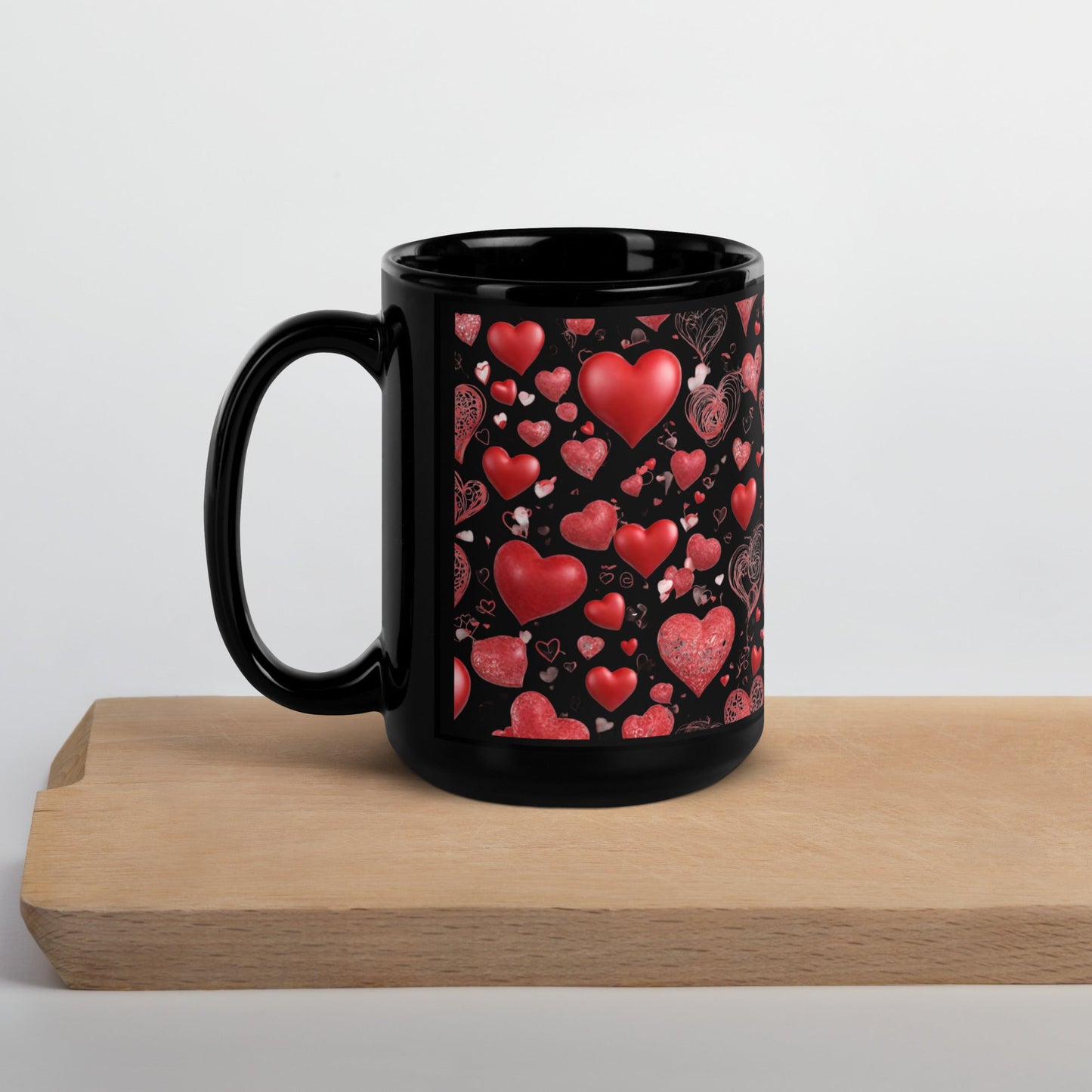 3D Art Black Glossy Mug — Unique AI Design