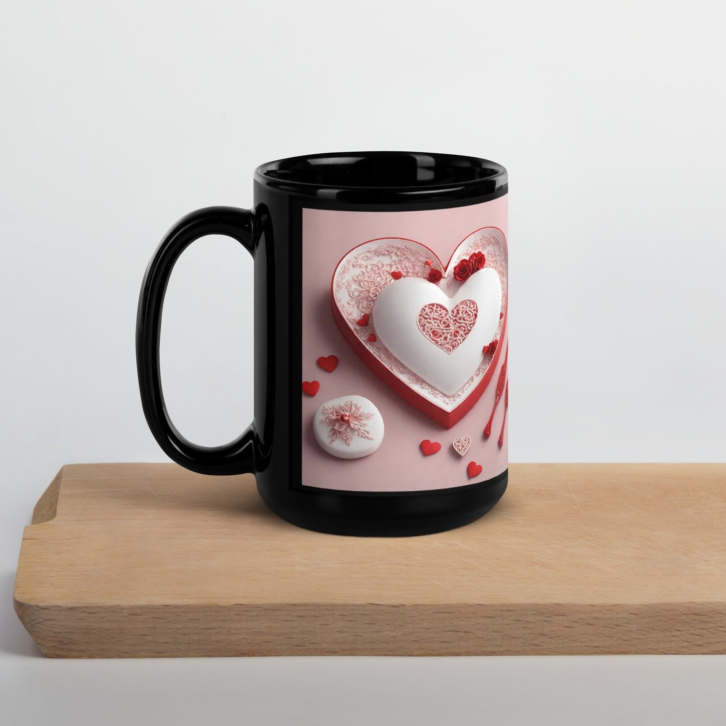 3D Art Black Glossy Mug — Unique AI Design