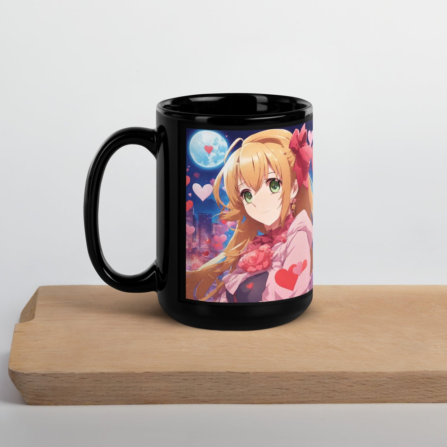 Anime Black Glossy Mug — Unique AI Design