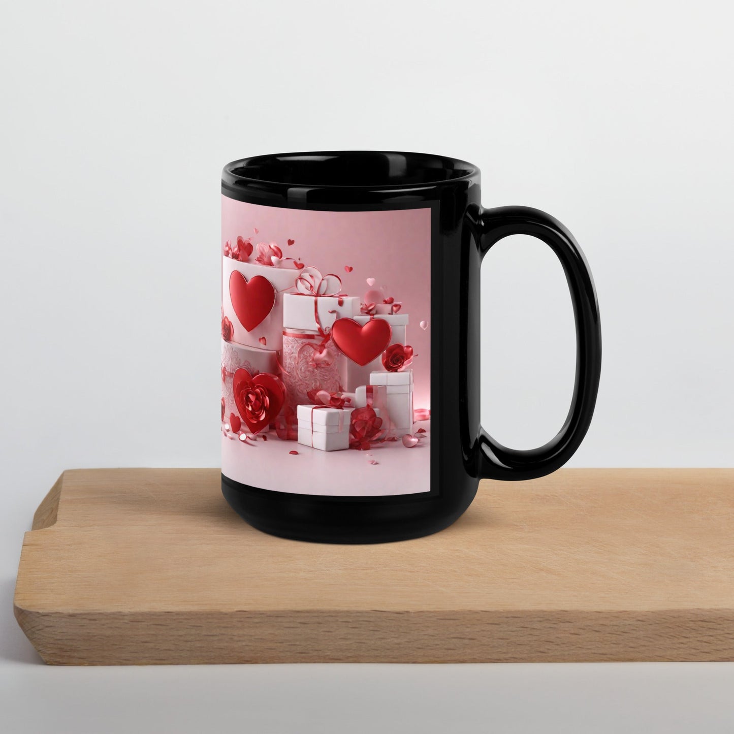 3D Art Black Glossy Mug — Unique AI Design