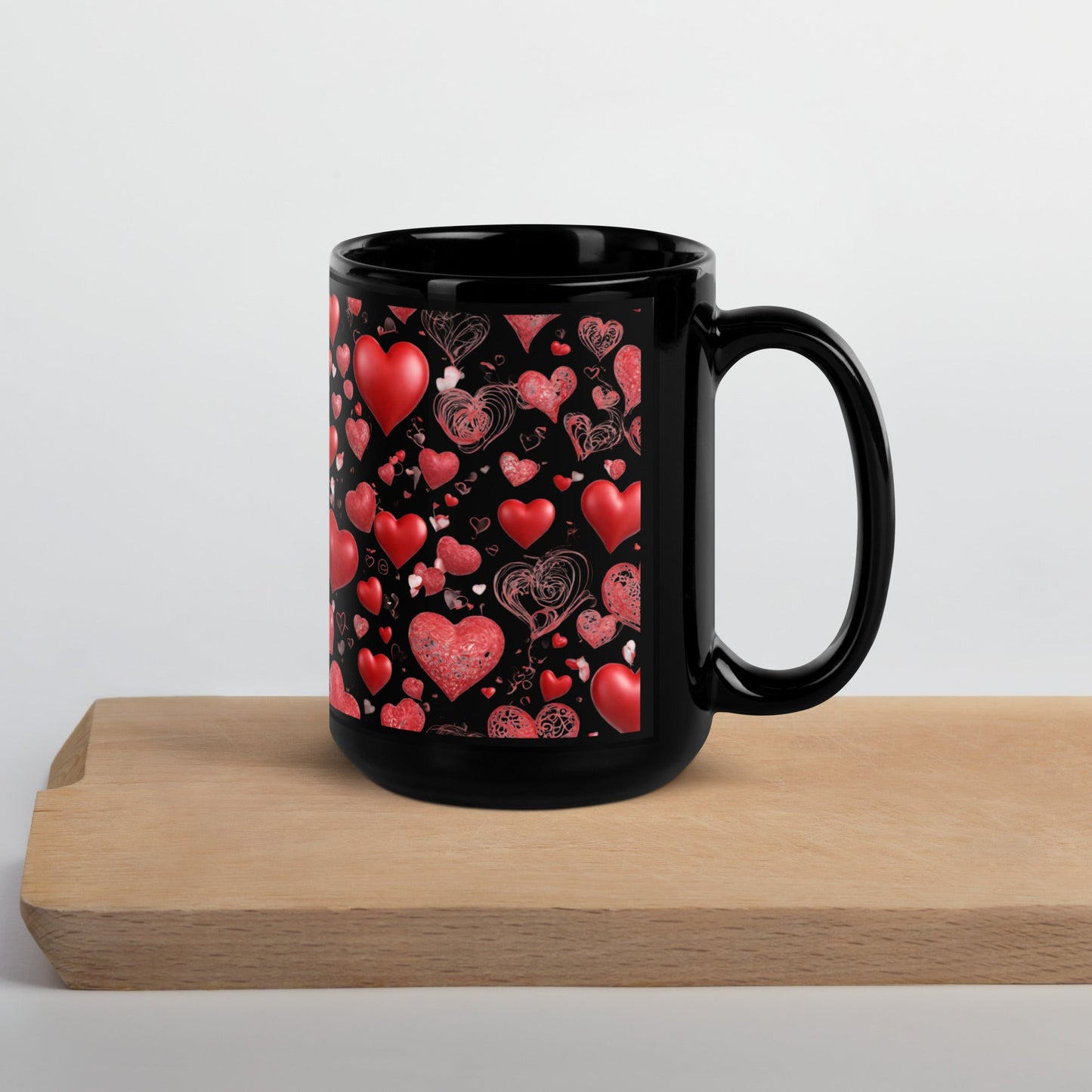 3D Art Black Glossy Mug — Unique AI Design