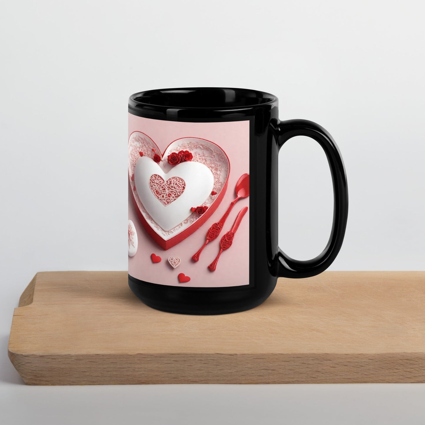 3D Art Black Glossy Mug — Unique AI Design