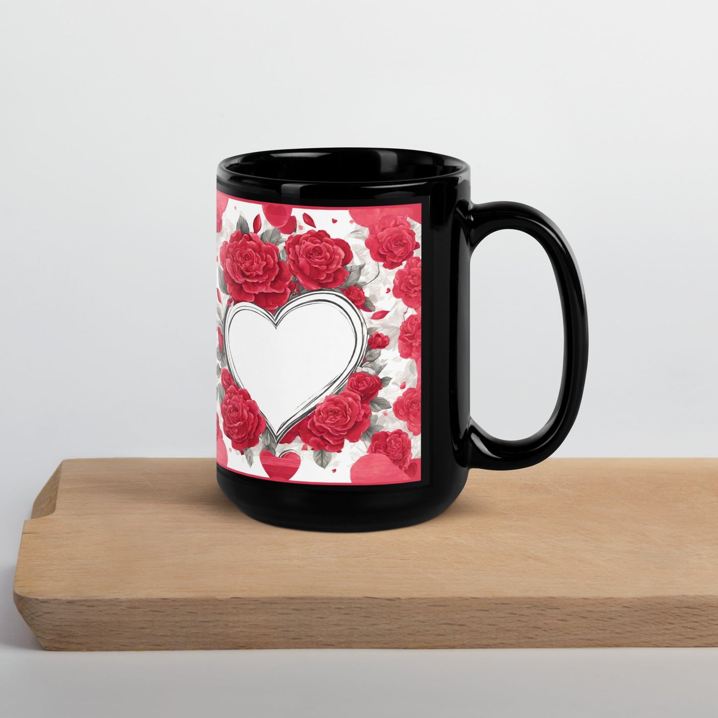 Advertisement Style Black Glossy Mug — Unique AI Design