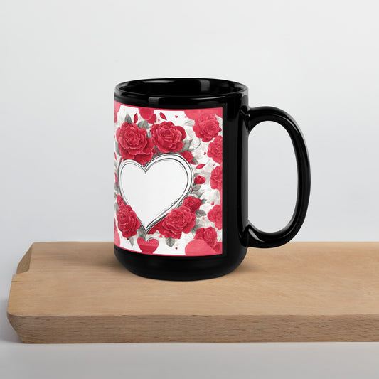 Advertisement Style Black Glossy Mug — Unique AI Design
