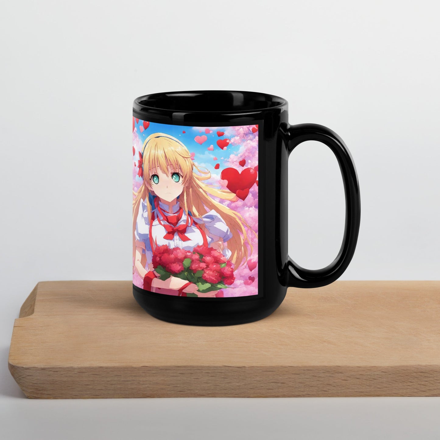 Anime Black Glossy Mug — Unique AI Design
