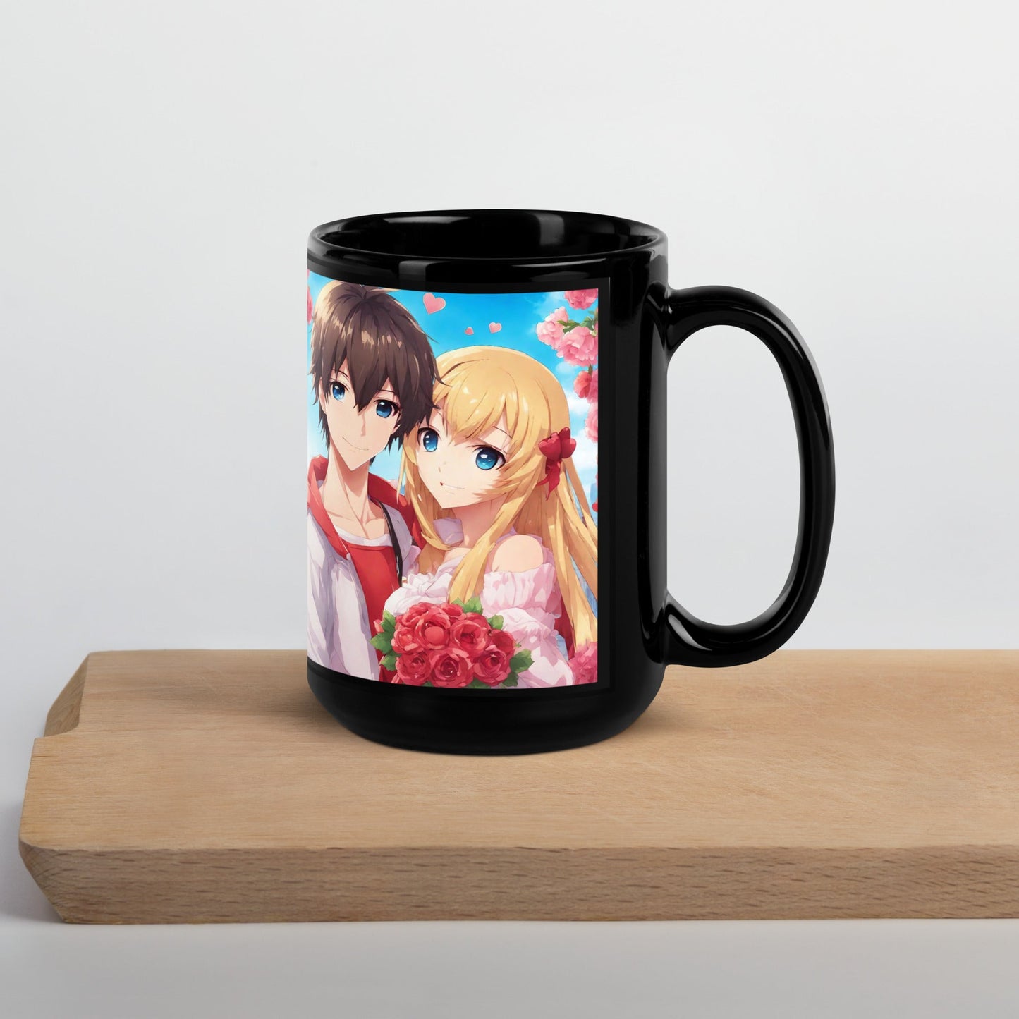 Anime Black Glossy Mug — Unique AI Design