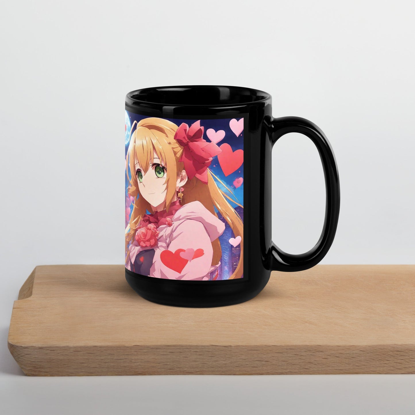 Anime Black Glossy Mug — Unique AI Design