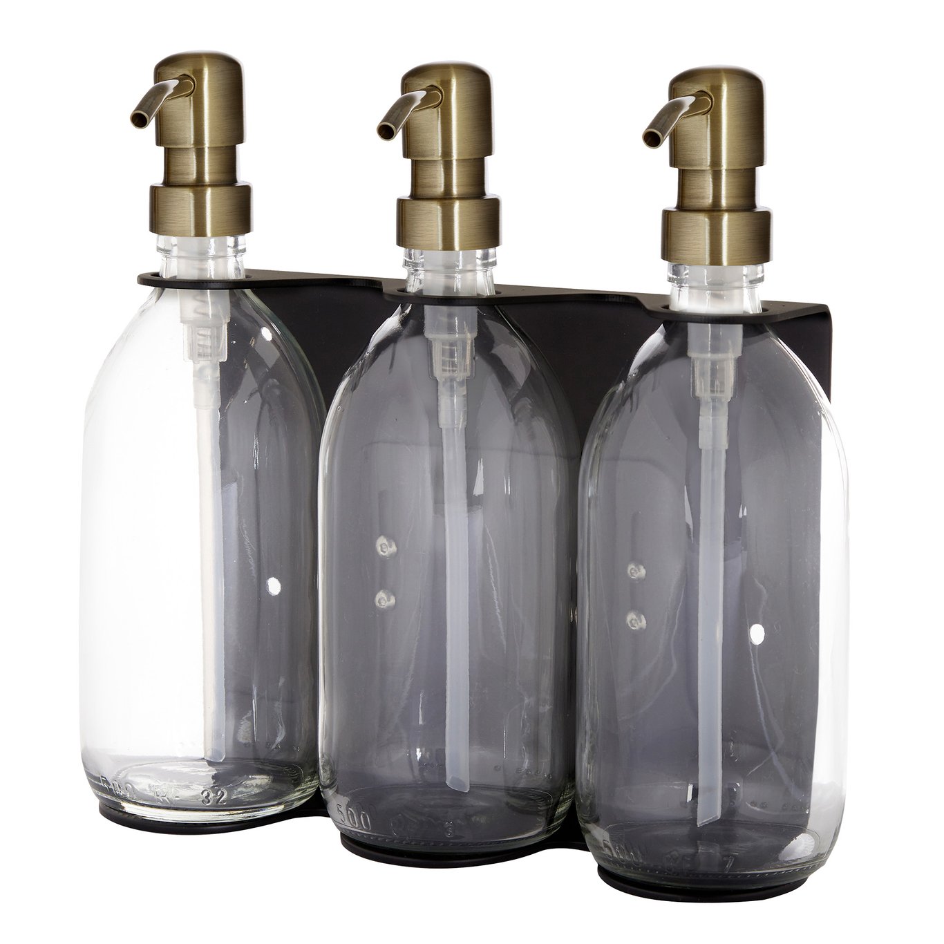 Black Triple Wall Mounted Soap Dispenser