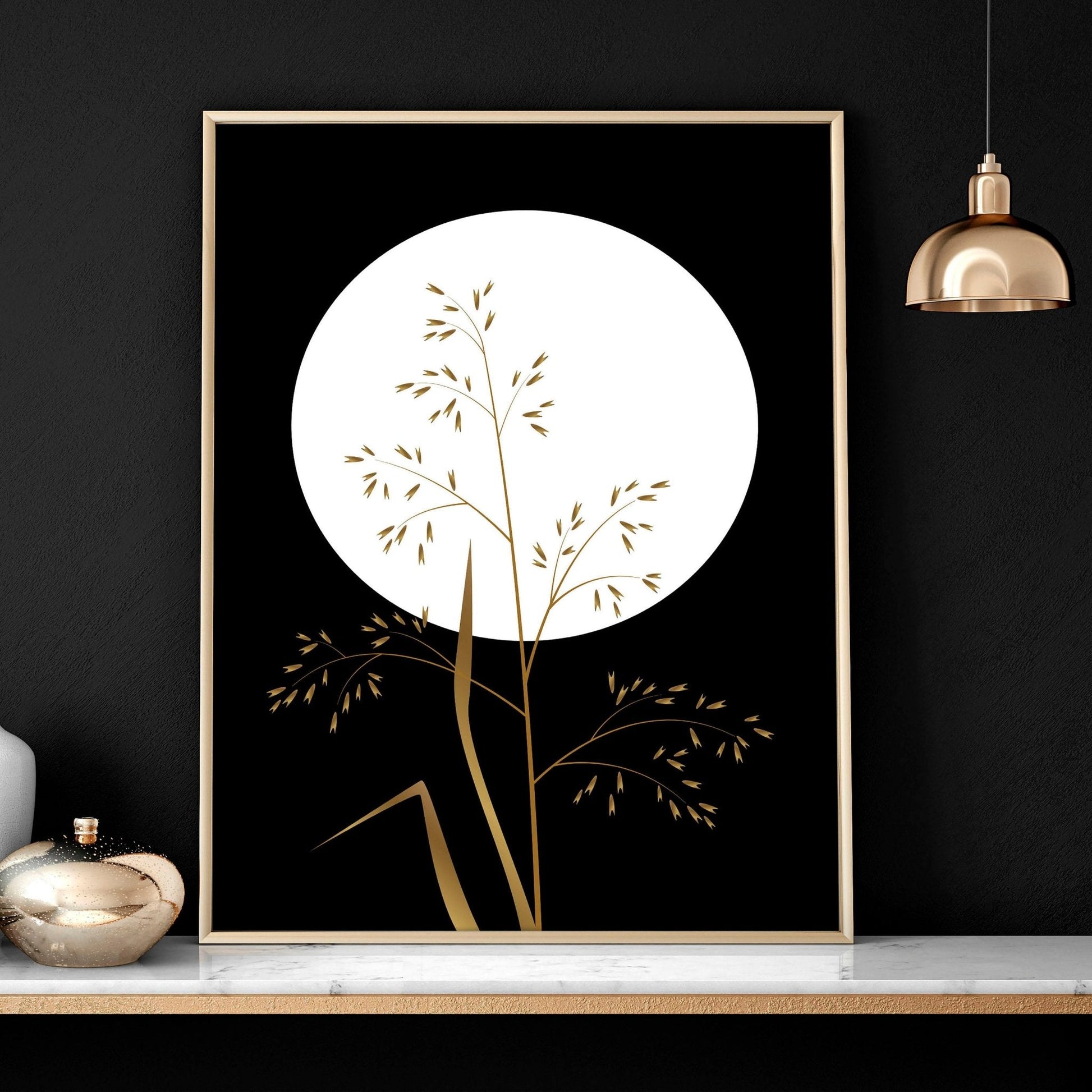 Black wall art for living room | set of 3 wall art prints