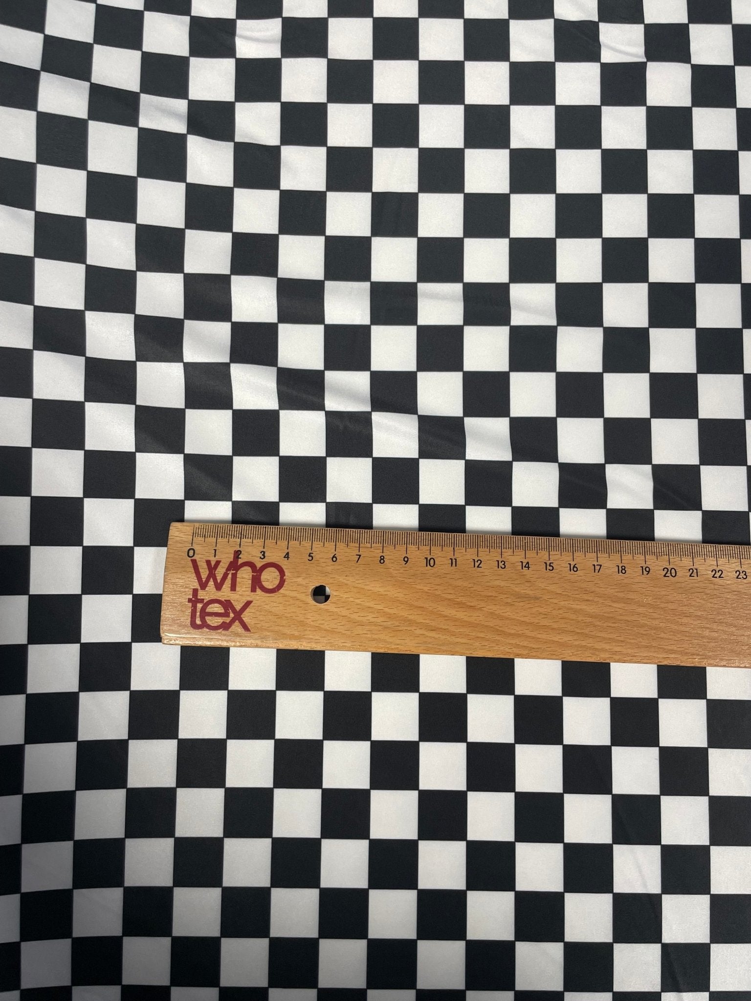 Black White Checkerboard Fabric by the Metre