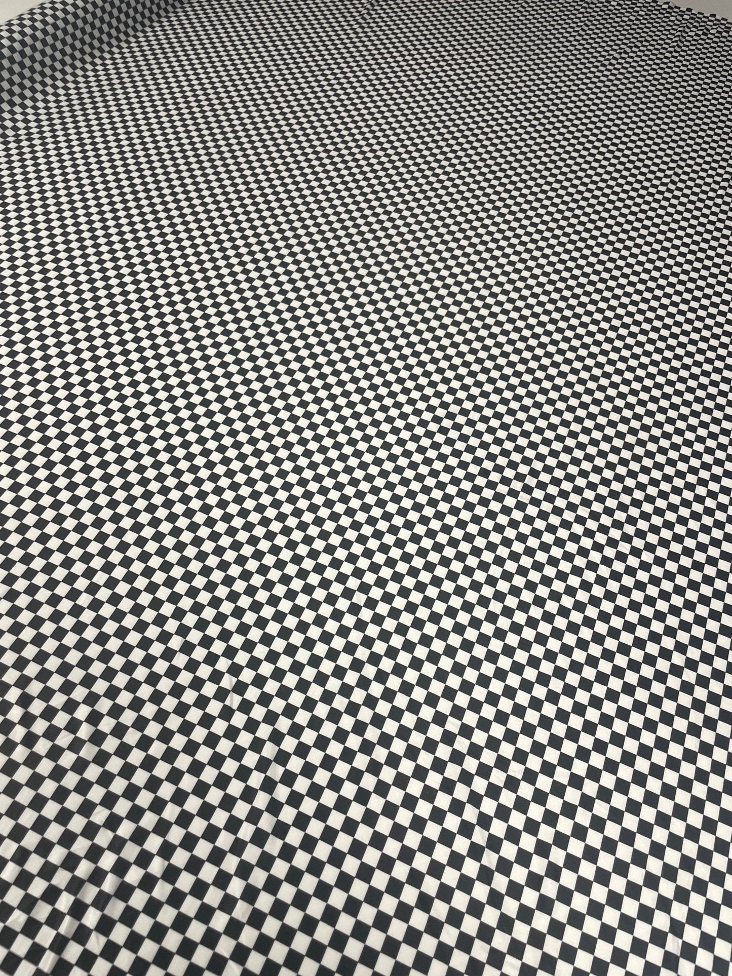 Black & White Checkered Spandex Fabric by the Metre