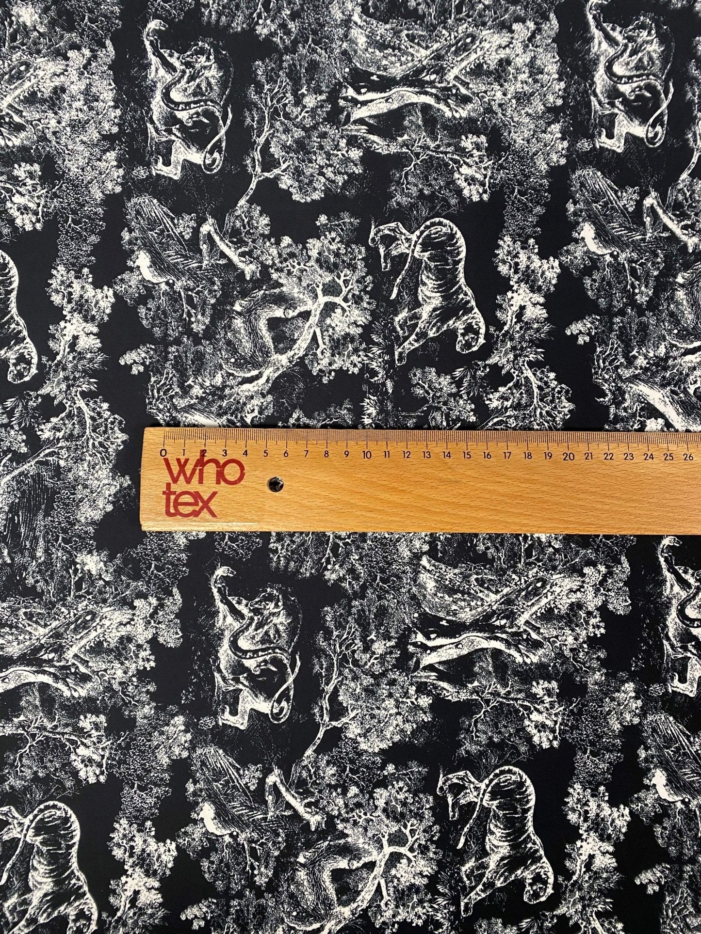 Black Wild Forest Pattern Fabric By Metre