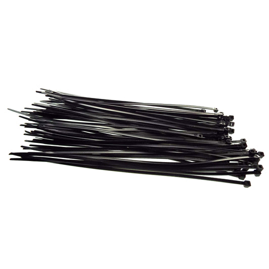 100 Cable Ties (2.5mm x 200mm) Black