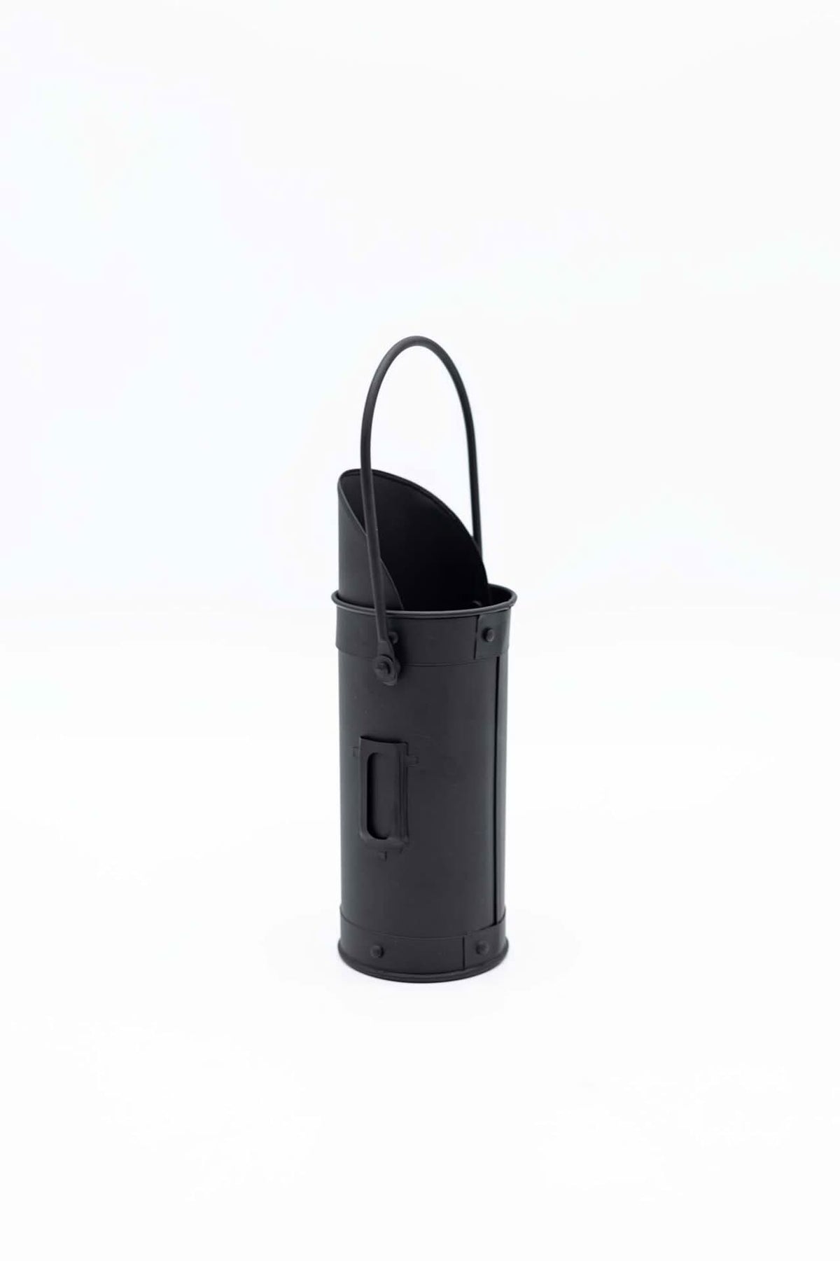 Black Fireside Coal Bucket Shovel & Match Canister Set