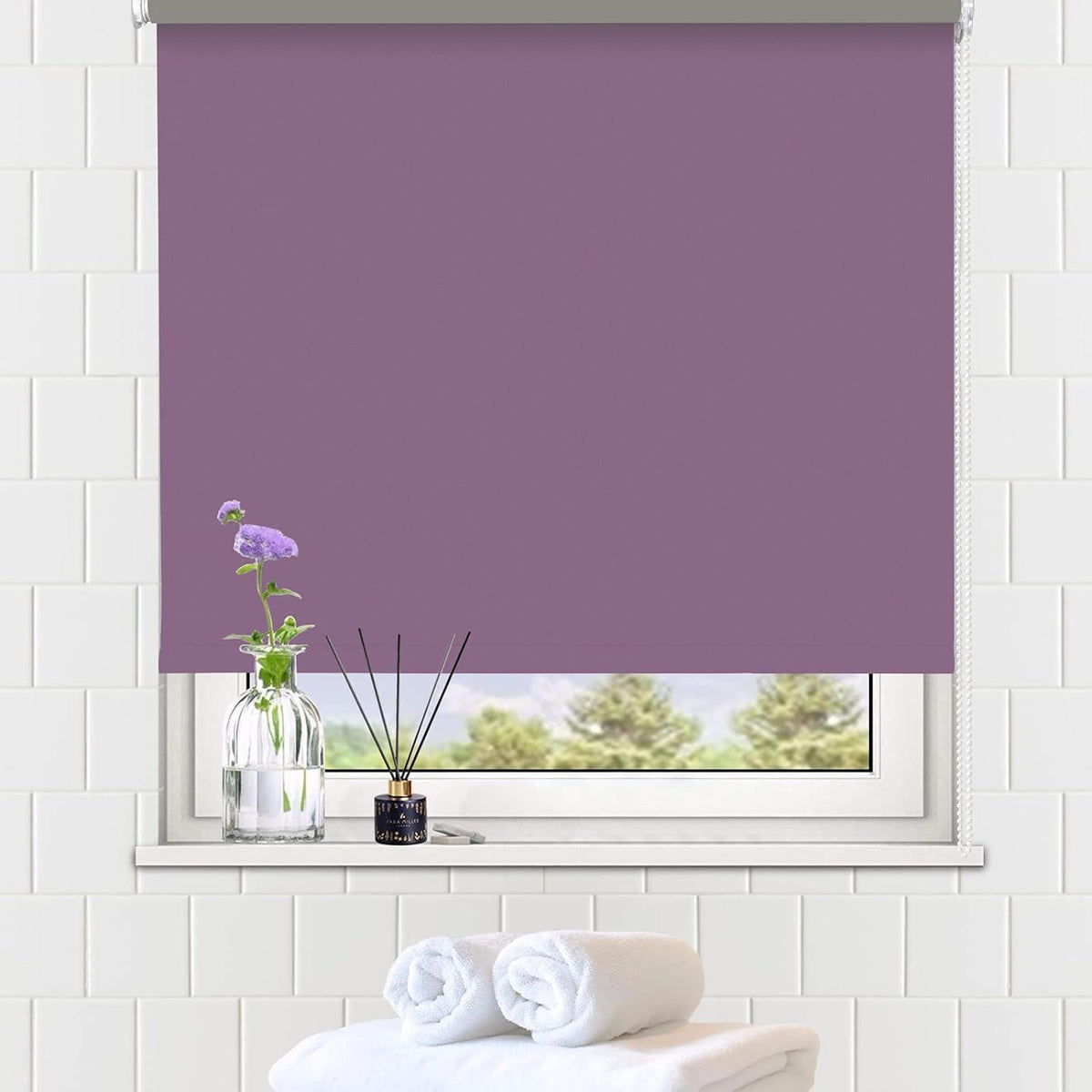 Blackout Waterproof Roller Blind Thermal UV Protection 104x183cm LUCKUP